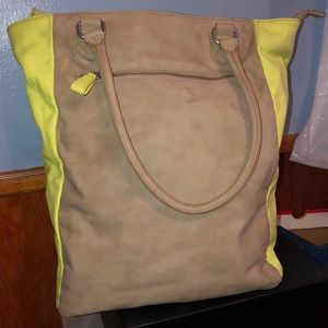 Color block tote bag
